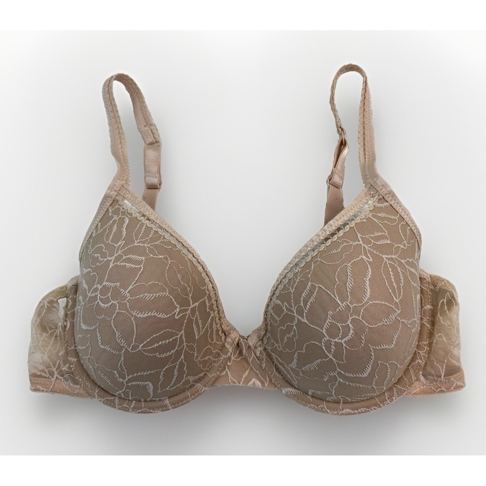 Wacoal 853148 Women's 34C Beige Lace Lightly Lined Contour T-Shirt Bra